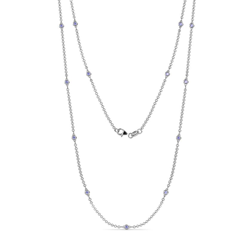 Lien (13 Stn/1.9mm) Tanzanite on Cable Necklace 