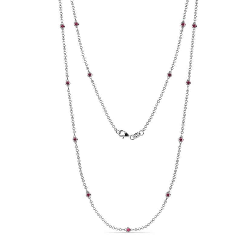 Lien (13 Stn/1.9mm) Ruby on Cable Necklace 