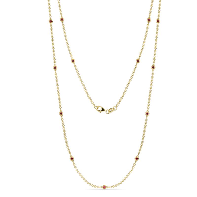 Lien (13 Stn/1.9mm) Ruby on Cable Necklace 