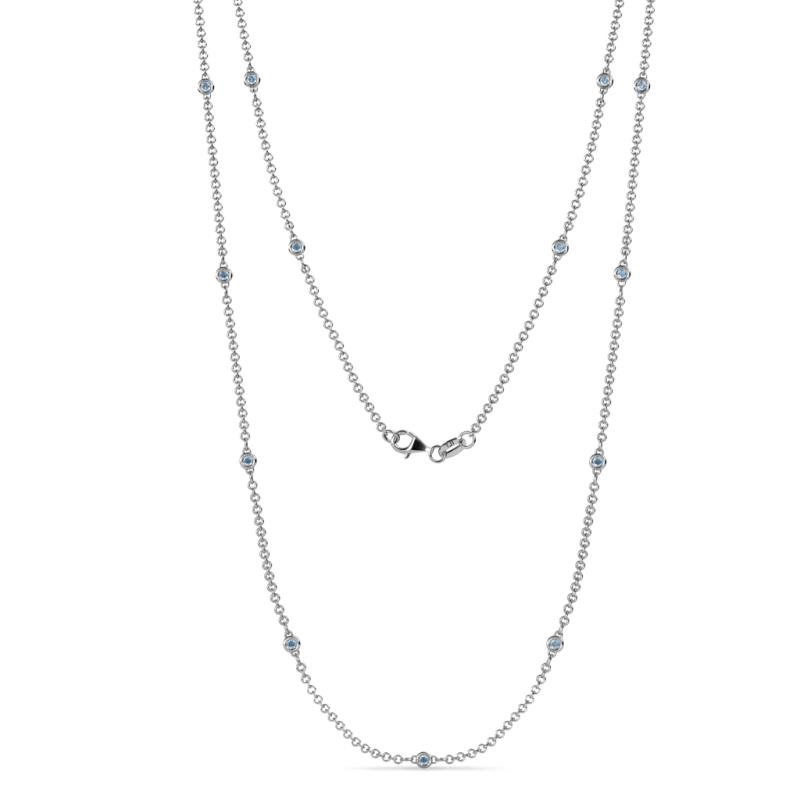 Lien (13 Stn/1.9mm) Aquamarine on Cable Necklace 