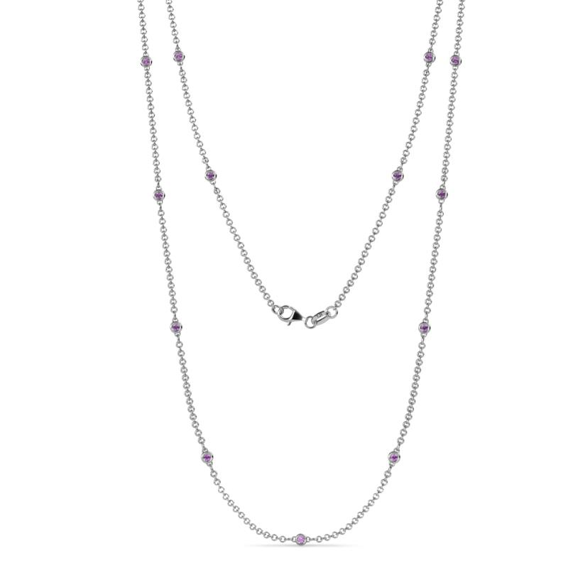 Lien (13 Stn/1.9mm) Amethyst on Cable Necklace 