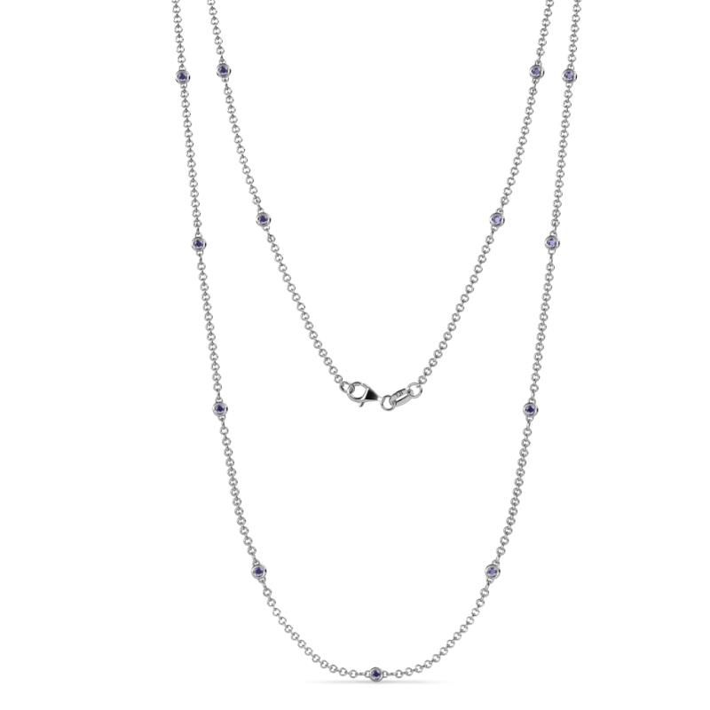 Lien (13 Stn/1.9mm) Iolite on Cable Necklace 