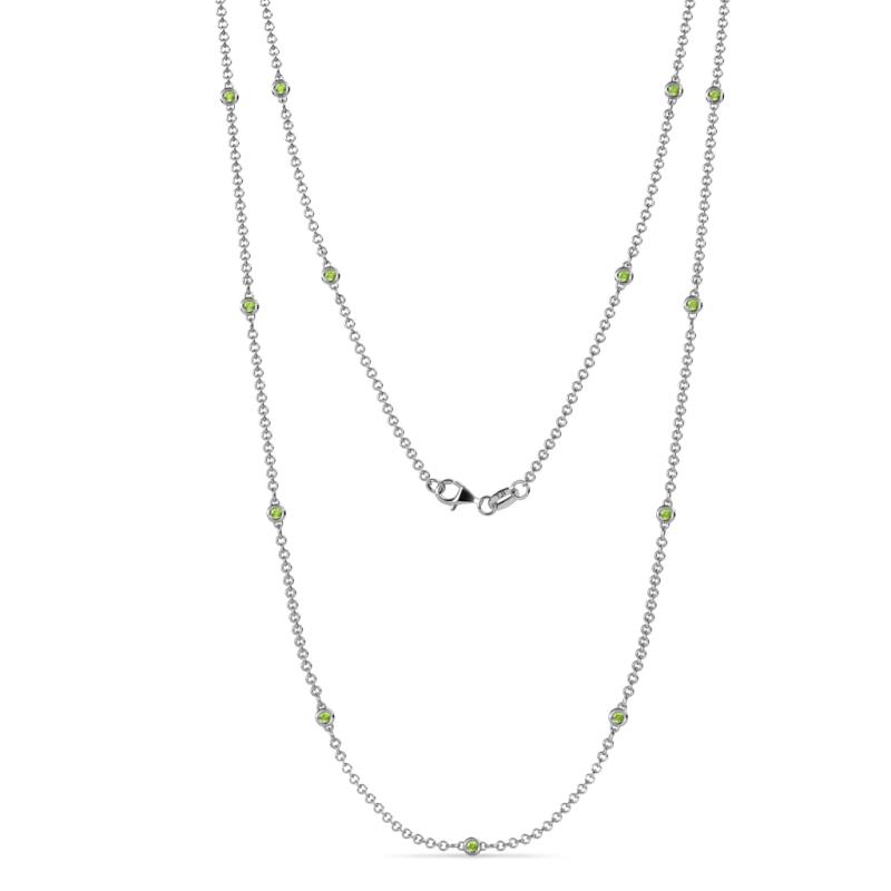 Lien (13 Stn/1.9mm) Peridot on Cable Necklace 