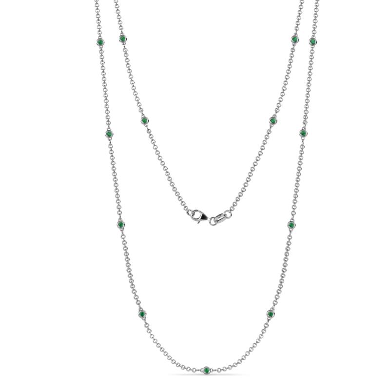 Lien (13 Stn/1.9mm) Emerald on Cable Necklace 