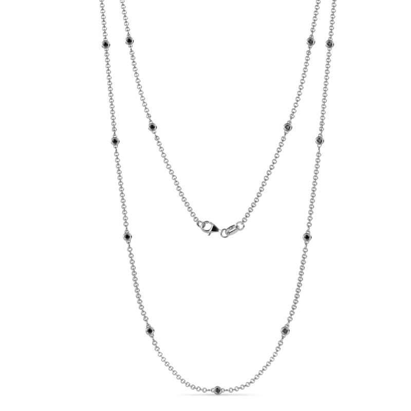 Lien (13 Stn/1.9mm) Black Diamond on Cable Necklace 
