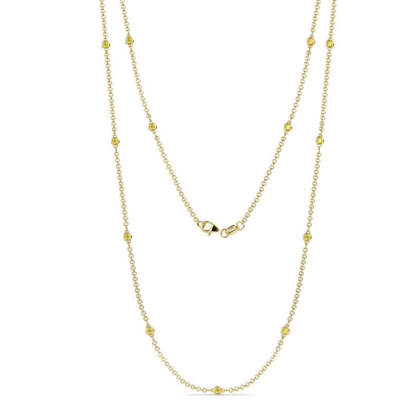 Lien (13 Stn/1.9mm) Yellow Sapphire on Cable Necklace 