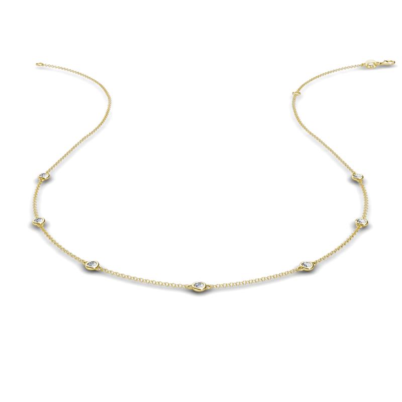 Salina 0.19 ctw (1.9mm) Petite Round Natural Diamond by the Yard Necklace - 7 Stations Petite Round Natural Diamond 0.19 ctw by the Yard Necklace in 14K Yellow Gold.Included 16 Inches 14K Yellow Gold Gold Chain.