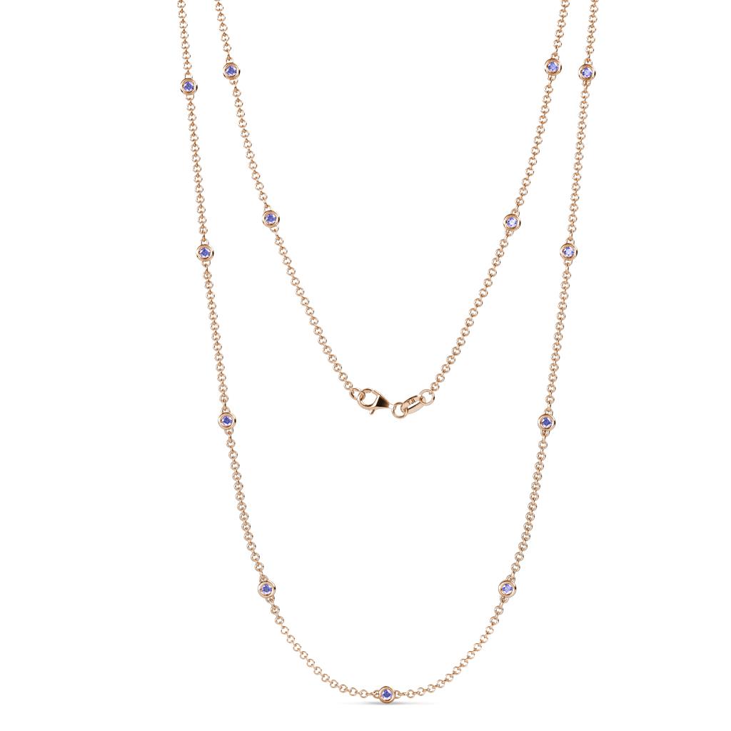 Lien (13 Stn/2.3mm) Tanzanite on Cable Necklace 