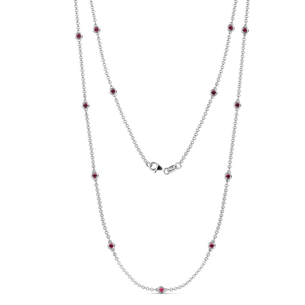 Lien (13 Stn/2.3mm) Ruby on Cable Necklace 
