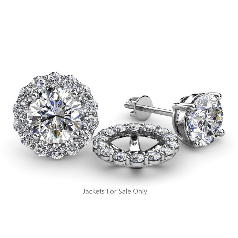 Serena 0.84 ctw (2.00 mm) Round Natural Diamond Jackets Earrings 