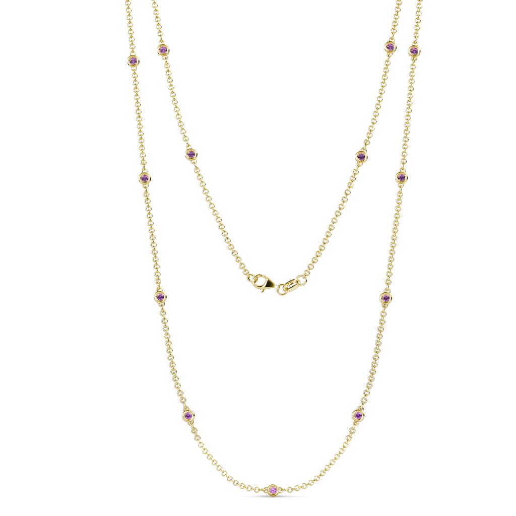 Lien (13 Stn/2.3mm) Amethyst on Cable Necklace 