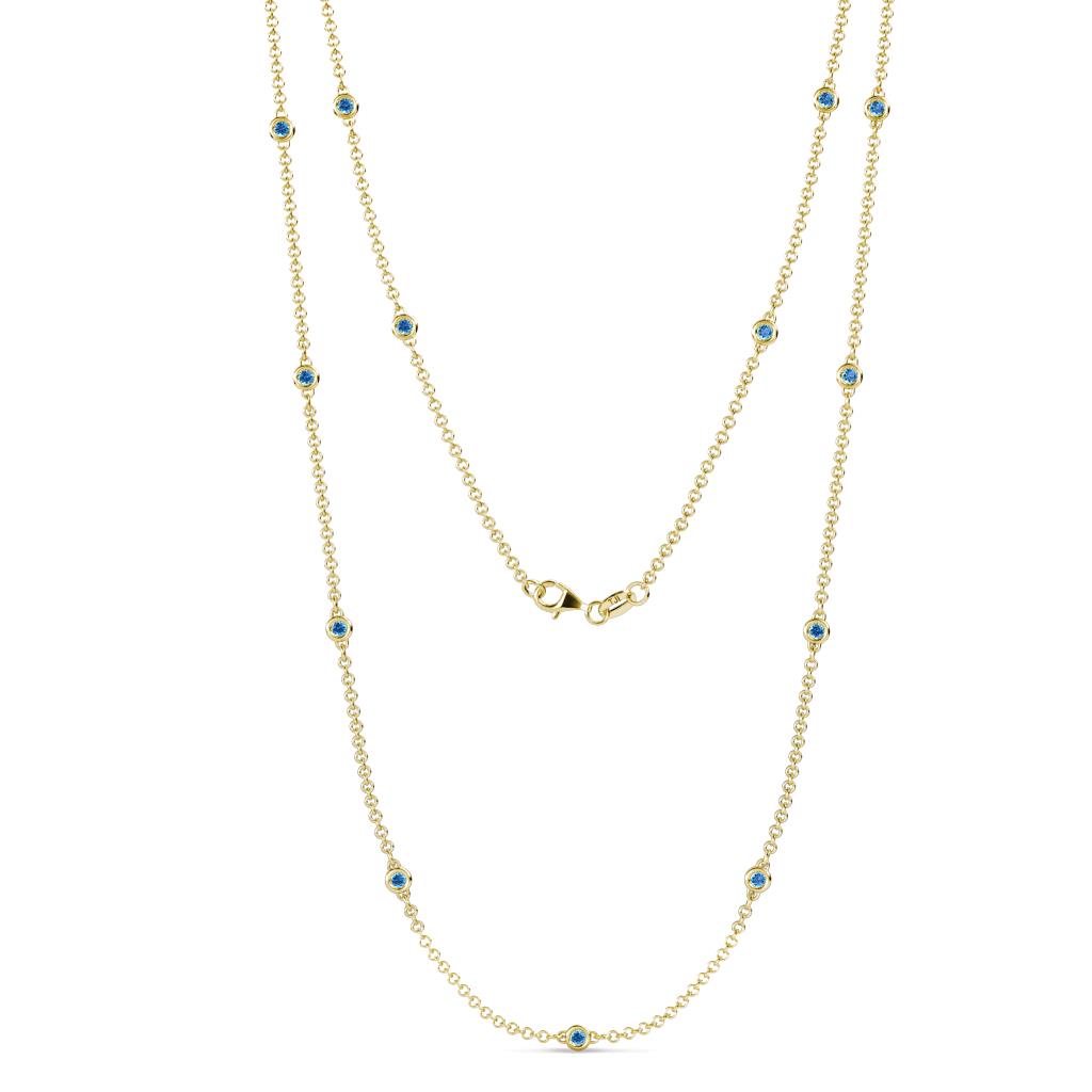 Lien (13 Stn/2.3mm) Blue Topaz on Cable Necklace 