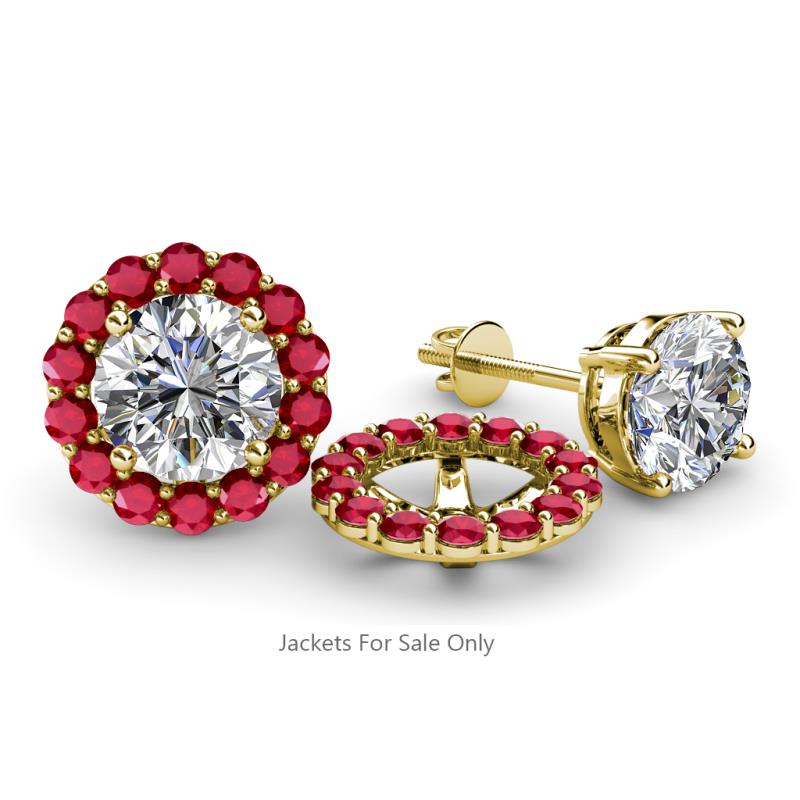 Serena 0.88 ctw (2.00 mm) Round Ruby Jackets Earrings 
