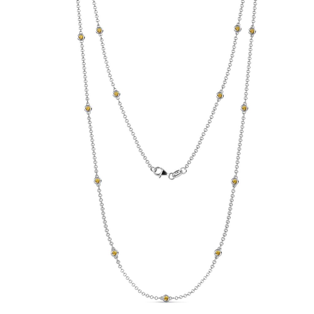 Lien (13 Stn/2.3mm) Citrine on Cable Necklace 
