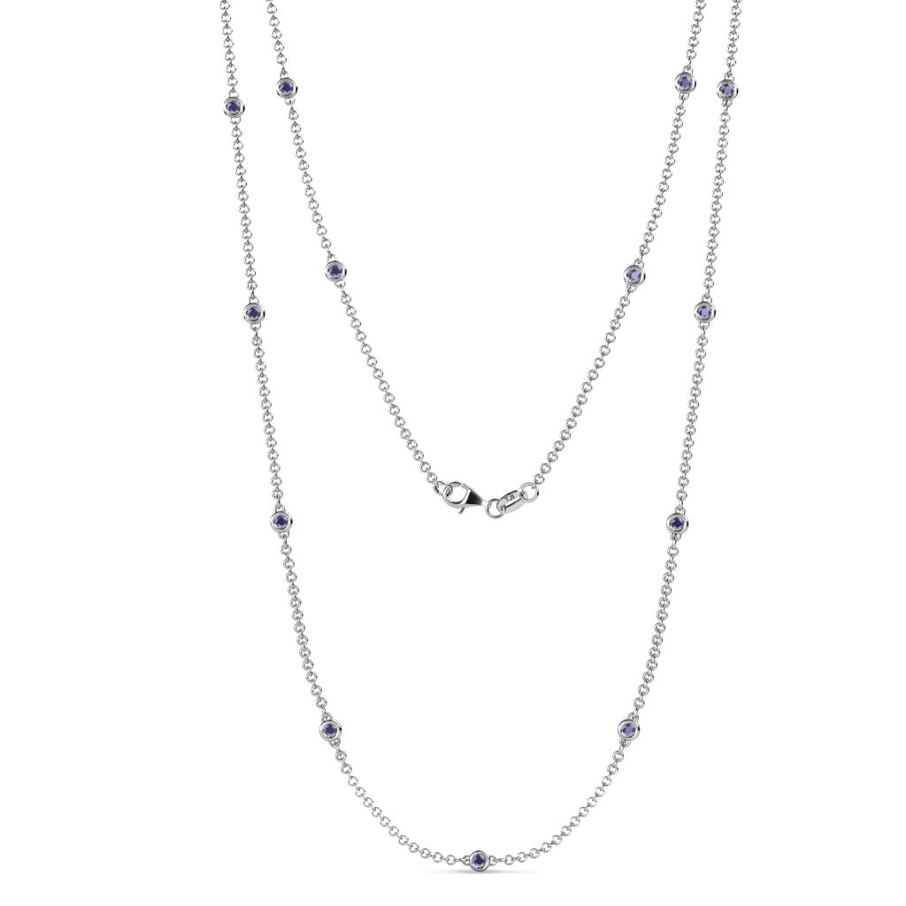 Lien (13 Stn/2.3mm) Iolite on Cable Necklace 