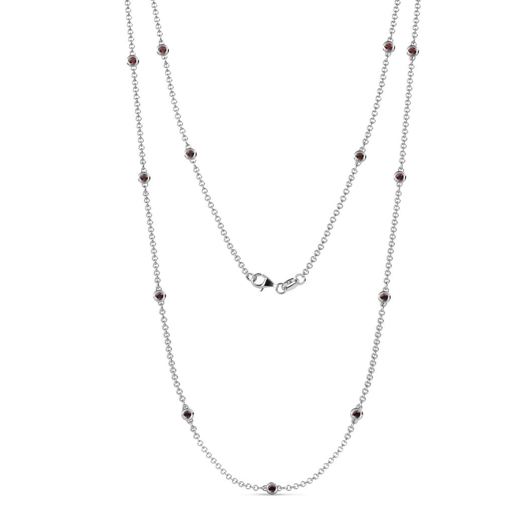 Lien (13 Stn/2.3mm) Red Garnet on Cable Necklace 