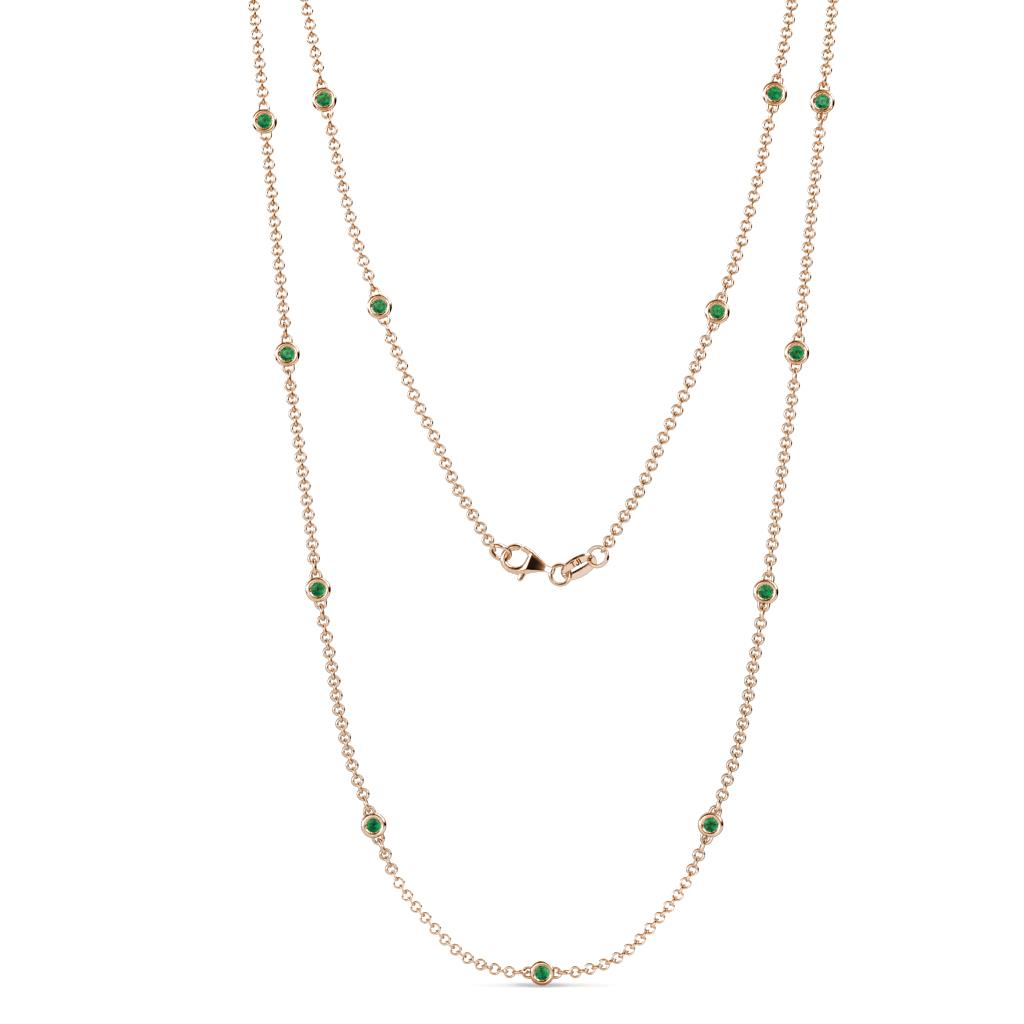 Lien (13 Stn/2.3mm) Emerald on Cable Necklace 