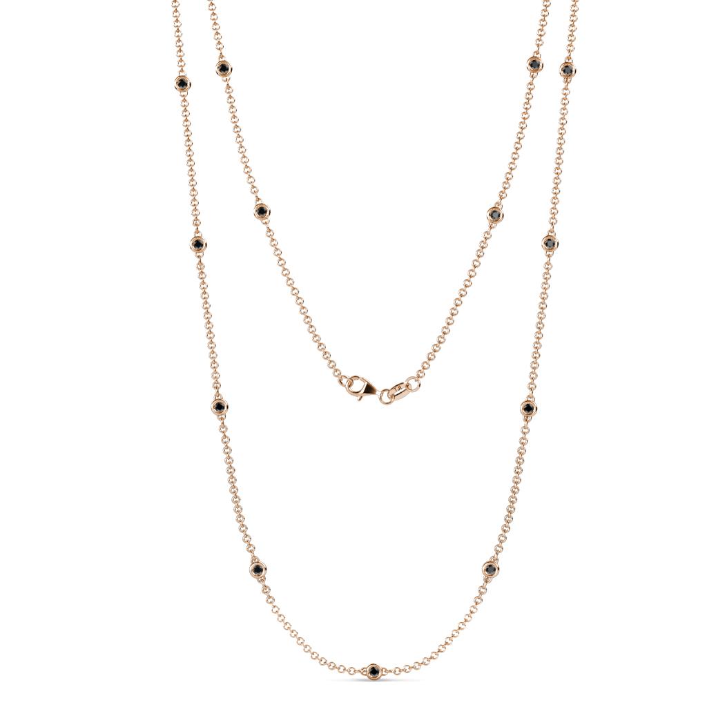 Lien (13 Stn/2.3mm) Black Diamond on Cable Necklace 