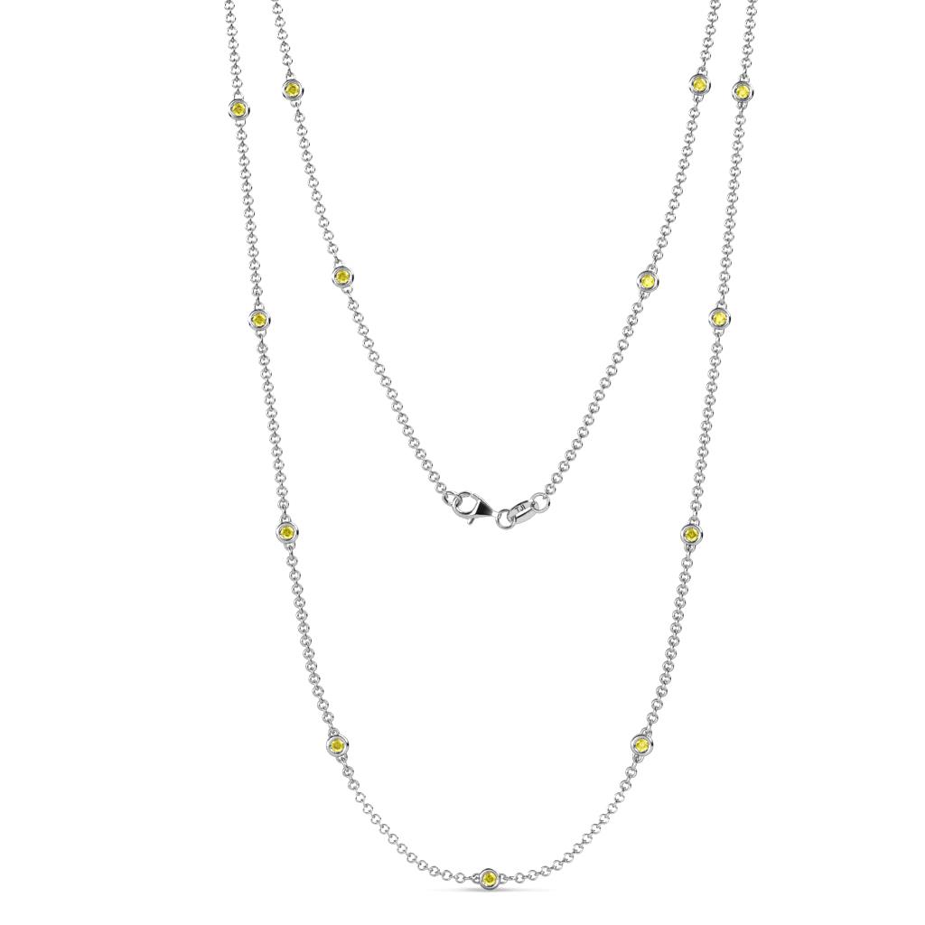 Lien (13 Stn/2.3mm) Yellow Sapphire on Cable Necklace 