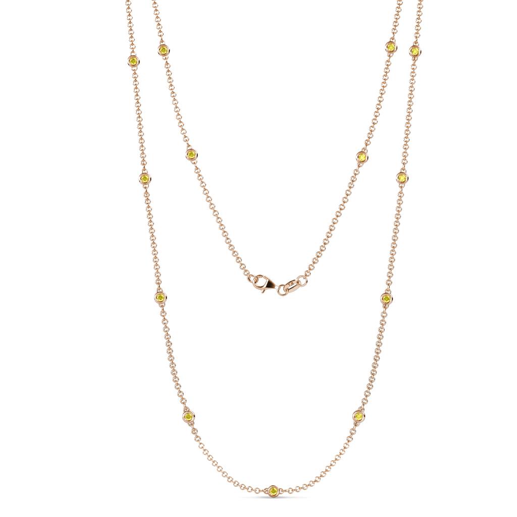Lien (13 Stn/2.3mm) Yellow Sapphire on Cable Necklace 