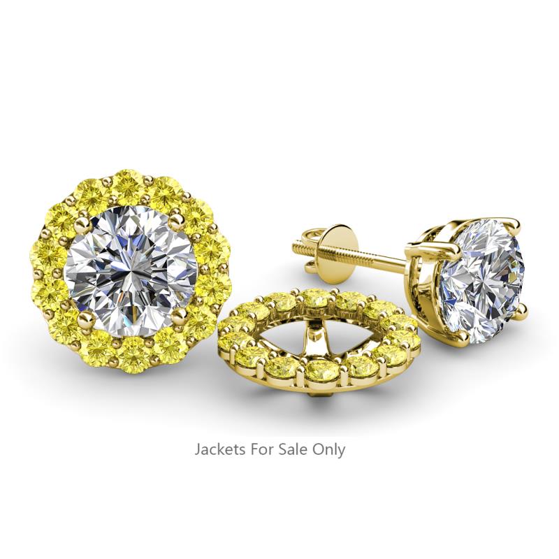 Serena 0.84 ctw (2.00 mm) Round Yellow Sapphire Jackets Earrings 