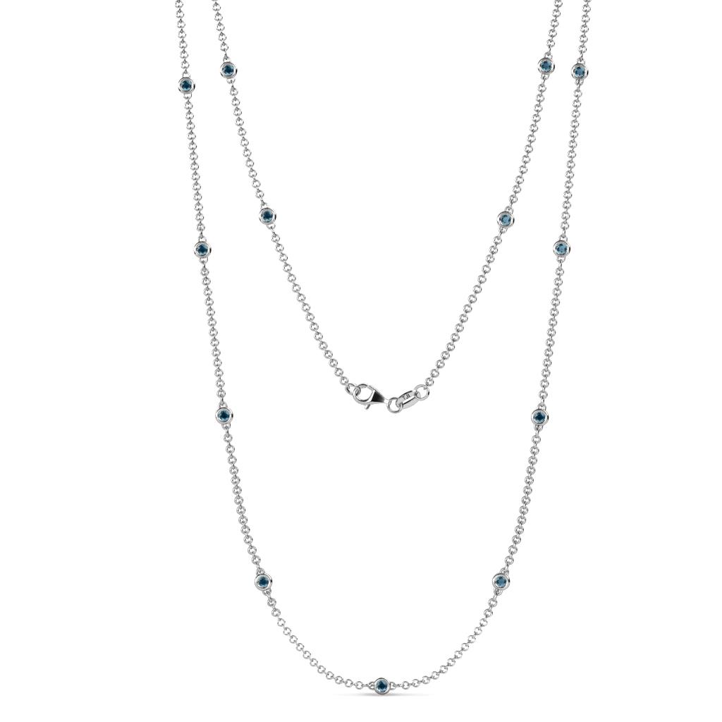 Lien (13 Stn/2.3mm) London Blue Topaz on Cable Necklace 