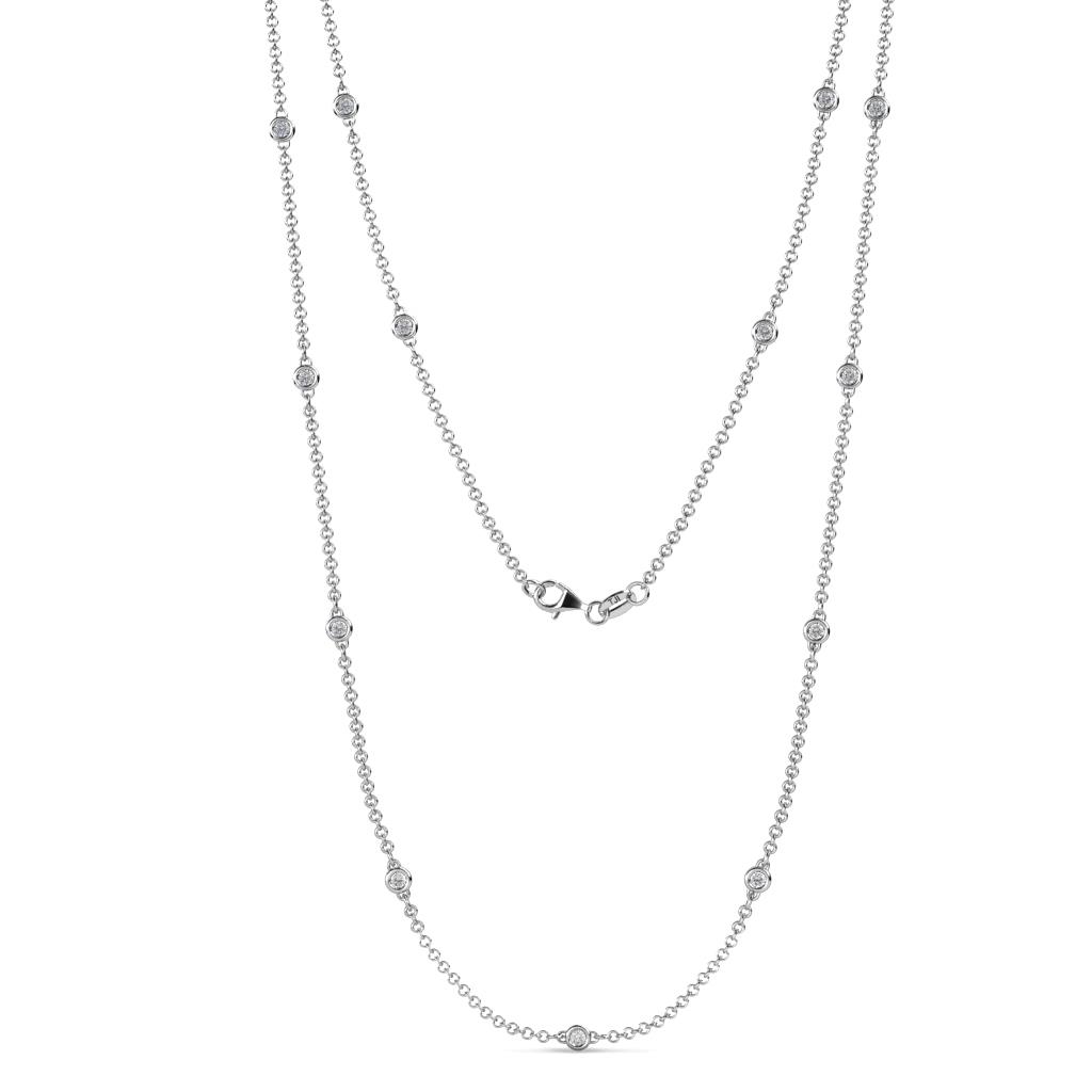 Lien (13 Stn/2.3mm) White Sapphire on Cable Necklace 