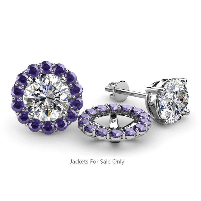 Serena 0.62 ctw (2.00 mm) Round Iolite Jackets Earrings 