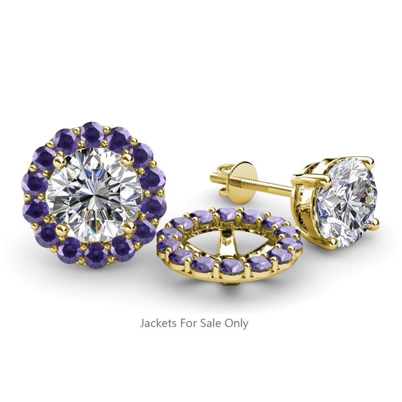 Serena 0.62 ctw (2.00 mm) Round Iolite Jackets Earrings 