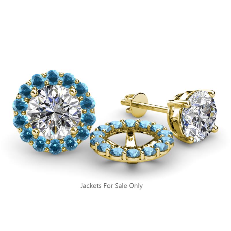 Serena 0.70 ctw (2.00 mm) Round Blue Topaz Jackets Earrings 