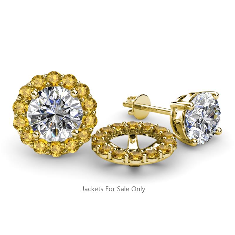 Serena 0.62 ctw (2.00 mm) Round Citrine Jackets Earrings 