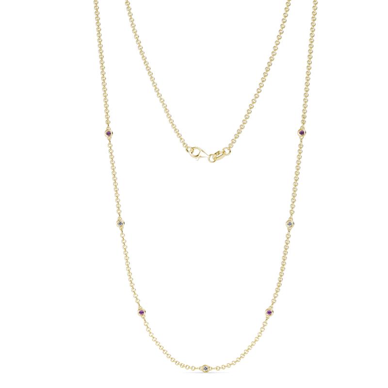 Salina (7 Stn/1.9mm) Amethyst and Diamond on Cable Necklace 