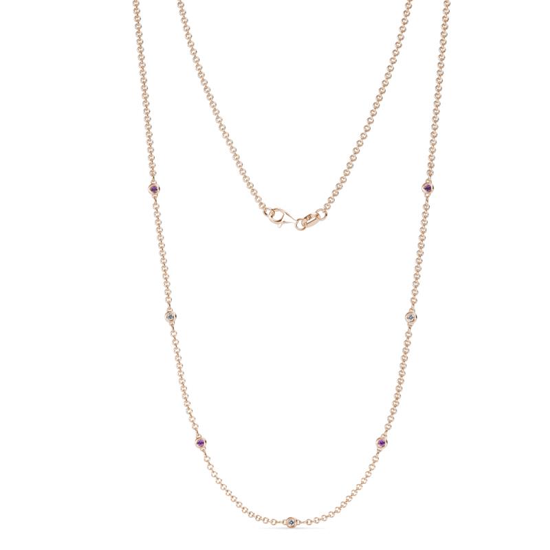 Salina (7 Stn/1.9mm) Amethyst and Diamond on Cable Necklace 