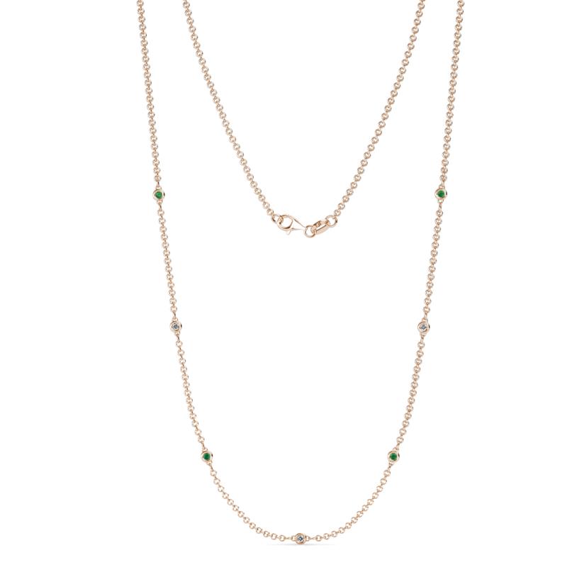 Salina (7 Stn/1.9mm) Emerald and Diamond on Cable Necklace 