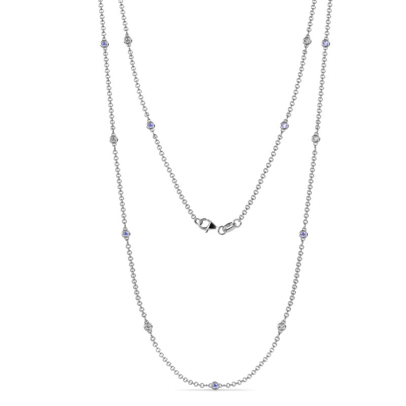 Lien (13 Stn/1.9mm) Tanzanite and Diamond on Cable Necklace 