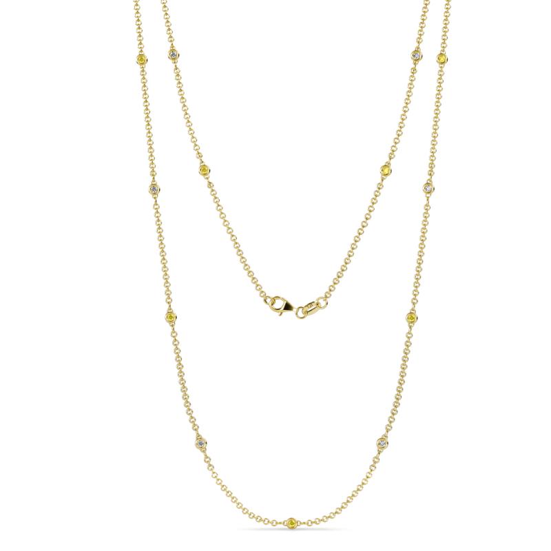 Lien (13 Stn/1.9mm) Yellow Sapphire and Diamond on Cable Necklace 