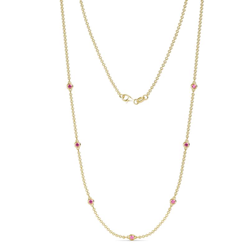 Salina (7 Stn/2.3mm) Pink Sapphire on Cable Necklace 