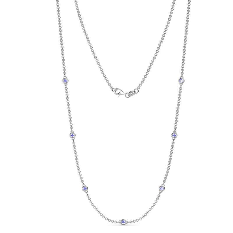 Salina (7 Stn/2.3mm) Tanzanite on Cable Necklace 
