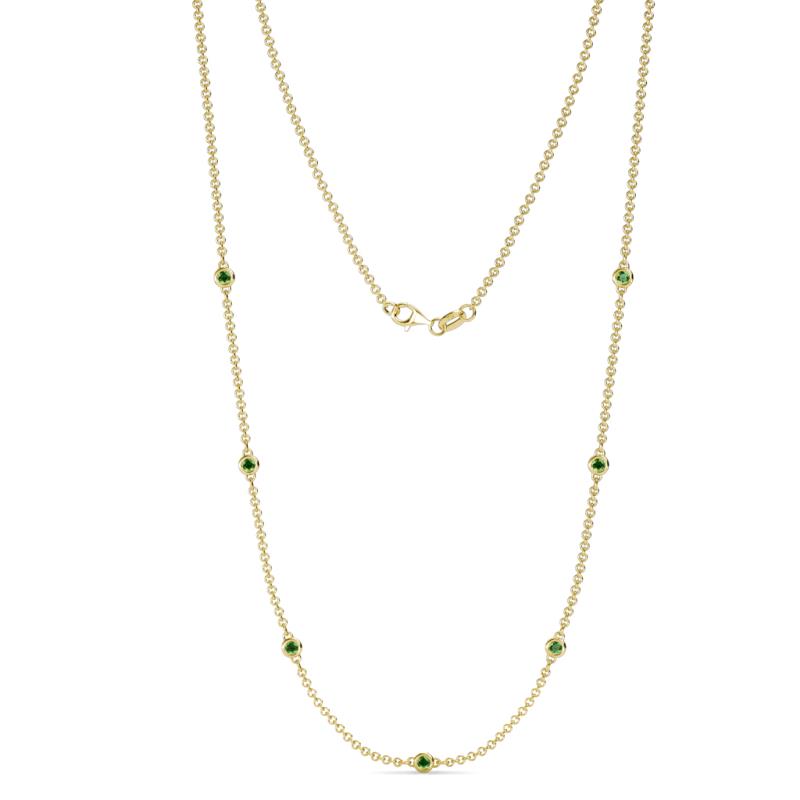 Salina (7 Stn/2.3mm) Green Garnet on Cable Necklace 