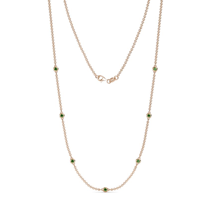 Salina (7 Stn/2.3mm) Green Garnet on Cable Necklace 