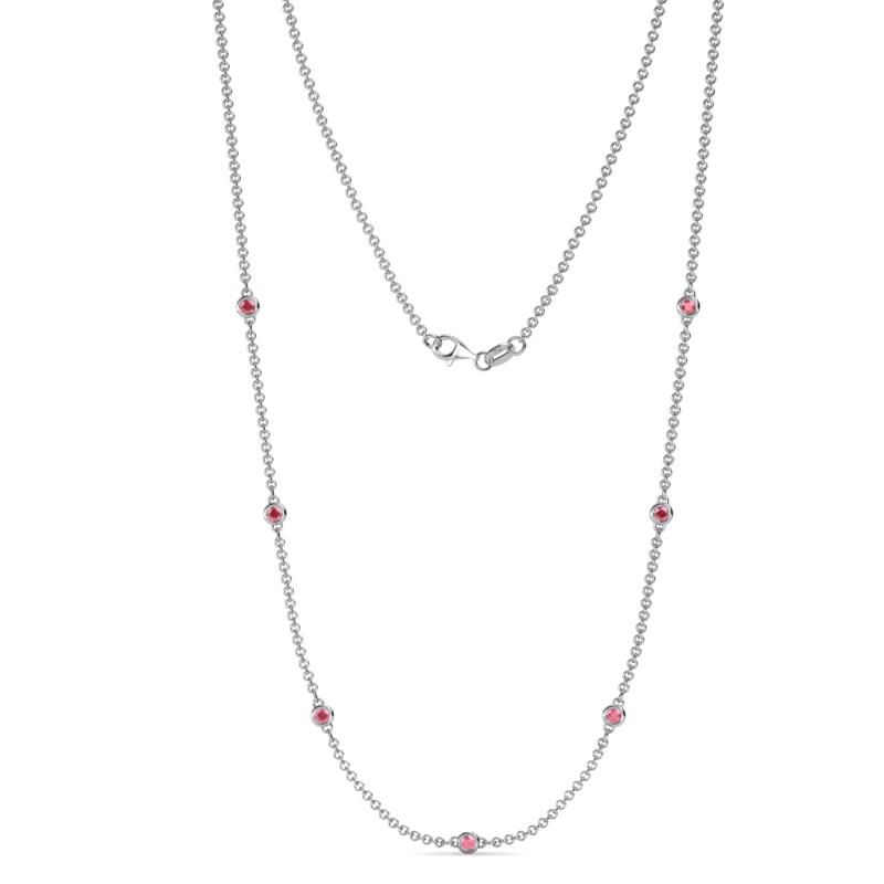 Salina (7 Stn/2.3mm) Pink Tourmaline on Cable Necklace 