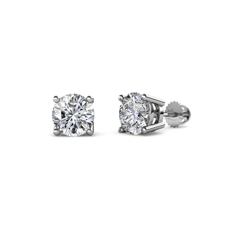 Alina Round Diamond 1/2 ctw (SI1/GH) Four Prongs Solitaire Stud Earrings 