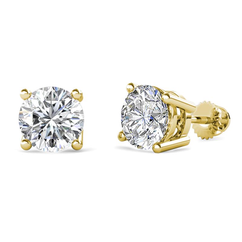 Alina GIA Certified Round Diamond 3.00 ctw (SI2/HI) Four Prongs Solitaire Stud Earrings 