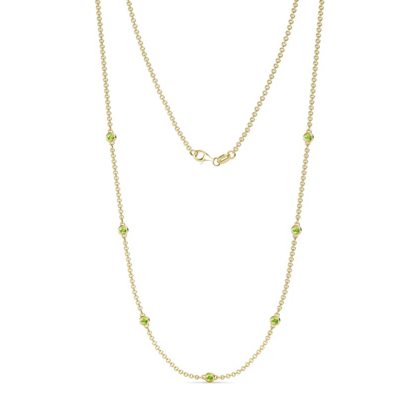 Salina (7 Stn/2.3mm) Peridot on Cable Necklace 