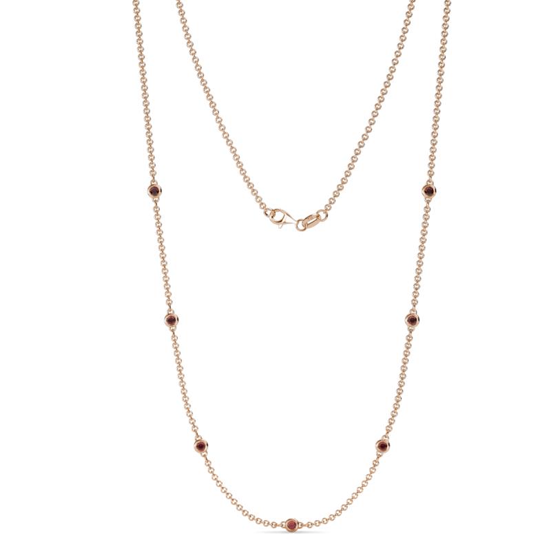 Salina (7 Stn/2.3mm) Red Garnet on Cable Necklace 