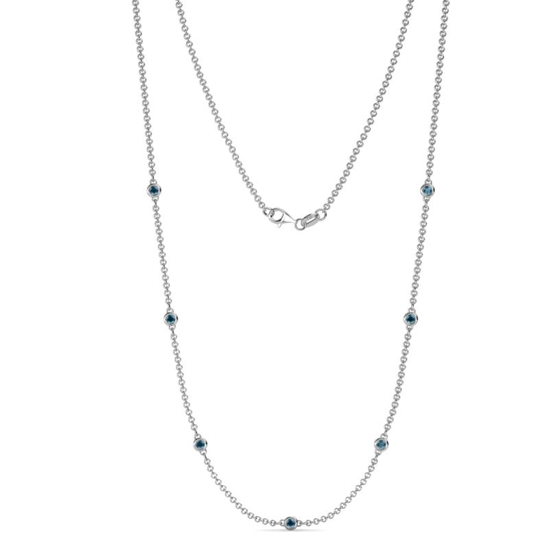 Salina (7 Stn/2.3mm) London Blue Topaz on Cable Necklace 