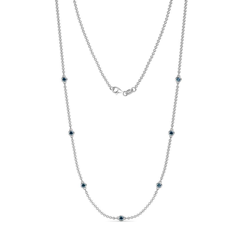 Salina (7 Stn/2.3mm) Blue Diamond on Cable Necklace 