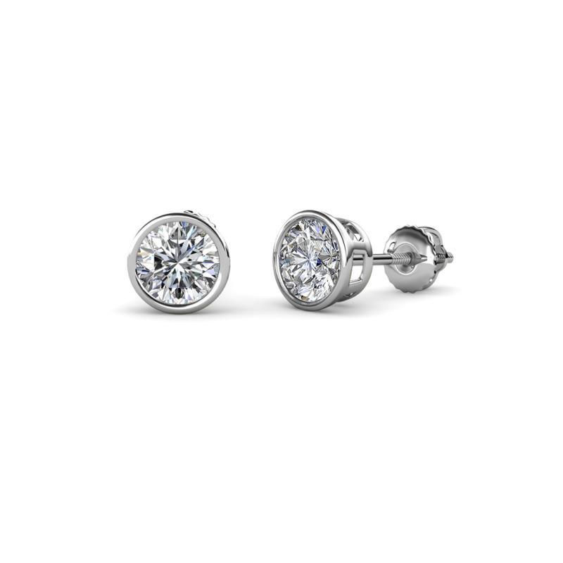 Carys Round Diamond 1/4 ctw (VS2/F) Bezel Set Solitaire Stud Earrings 