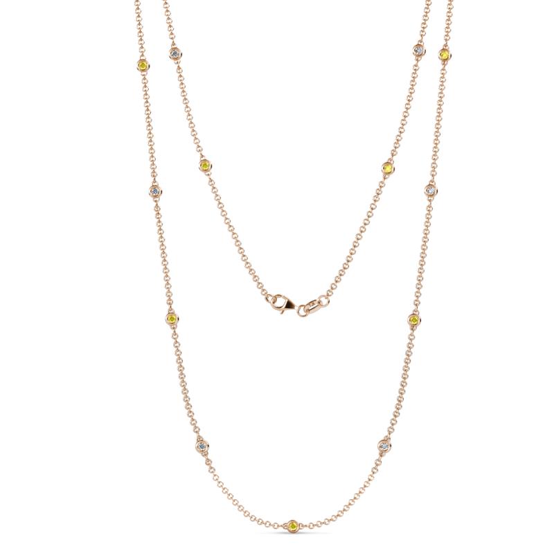 Lien (13 Stn/2.3mm) Yellow Sapphire and Diamond on Cable Necklace 