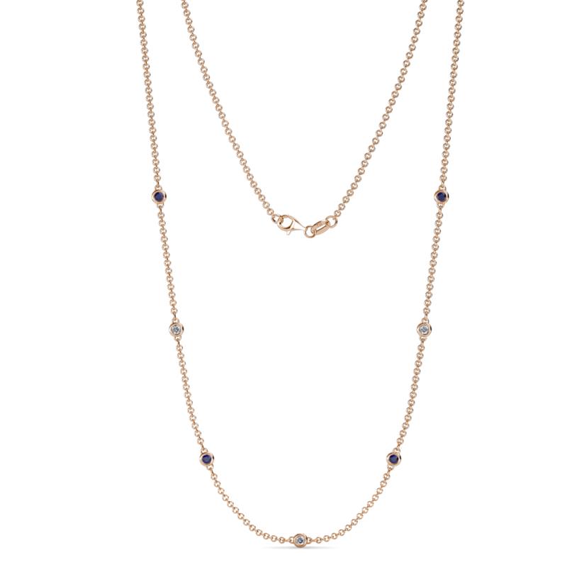 Salina (7 Stn/2.3mm) Blue Sapphire and Diamond on Cable Necklace 